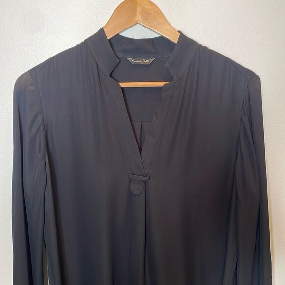 Massimo Dutti Silk Long Sleeve Dress US 8 - Picture 3 of 8